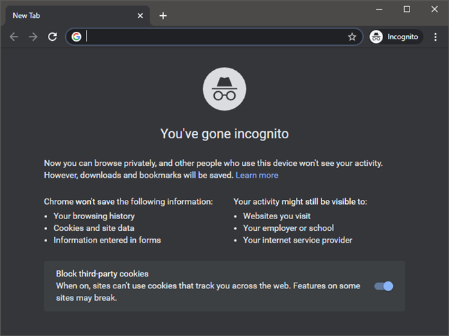 What Incognito does in Google Chrome