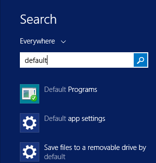 Set Program Access and Computer Defaults, Windows 8.1