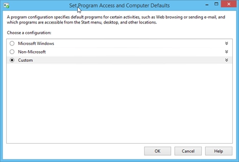 Set Program Access and Computer Defaults, Windows 8.1
