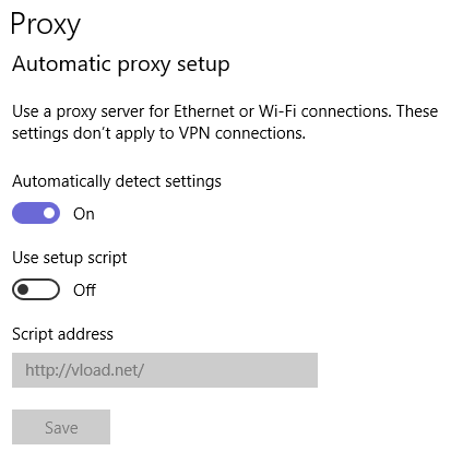 Windows 10, прокси-сервер, настройки