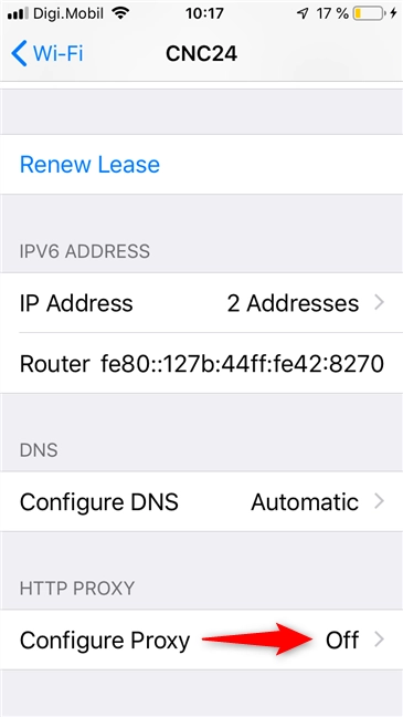 Configure Proxy settings in iOS