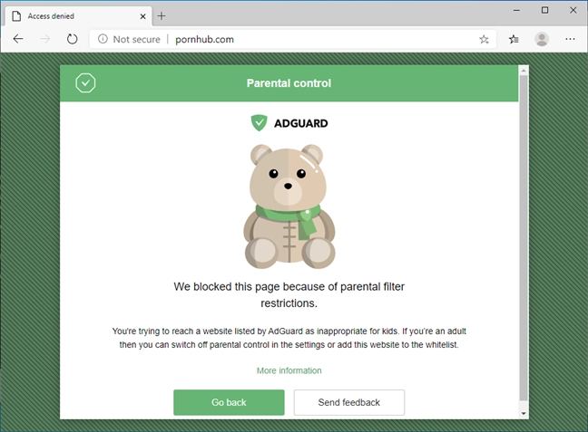 Существует множество общедоступных DNS-серверов со встроенным родительским контролем