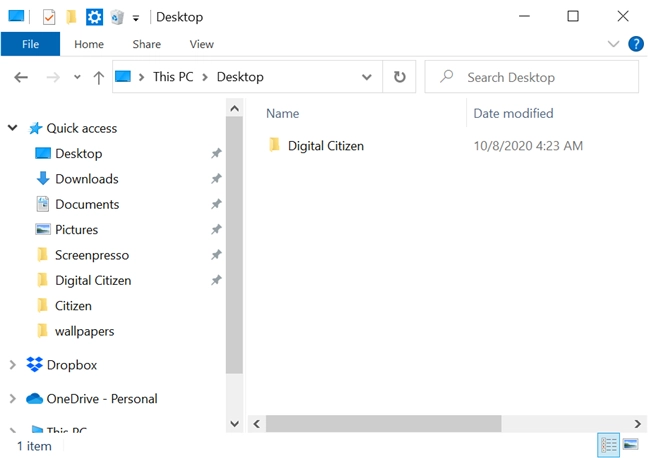 Get more screen space by minimizing File Explorer's ribbon