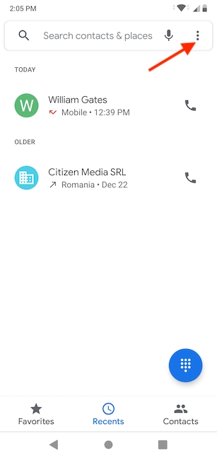 Tap the button for more options