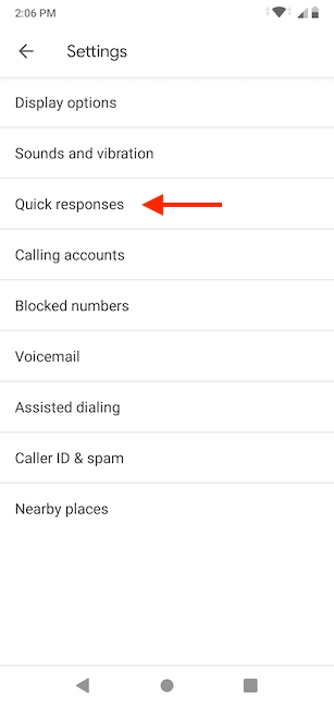 Access Quick responses