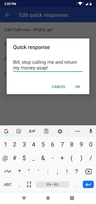 How To Change Quick Response Messages On Your Android Smartphone Digital Citizen How To Change Quick Response Messages On Your Android Smartphone Digital Citizen