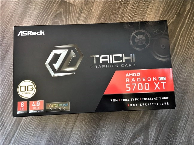 The packaging of the ASRock Radeon RX 5700 XT Taichi X 8G OC+