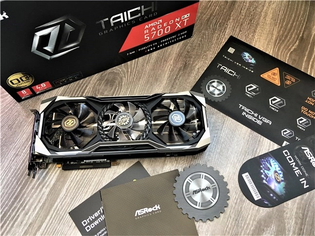 What is inside the box of the ASRock Radeon RX 5700 XT Taichi X 8G OC+
