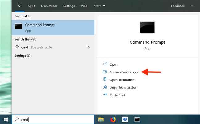 Open Command Prompt from your taskbar