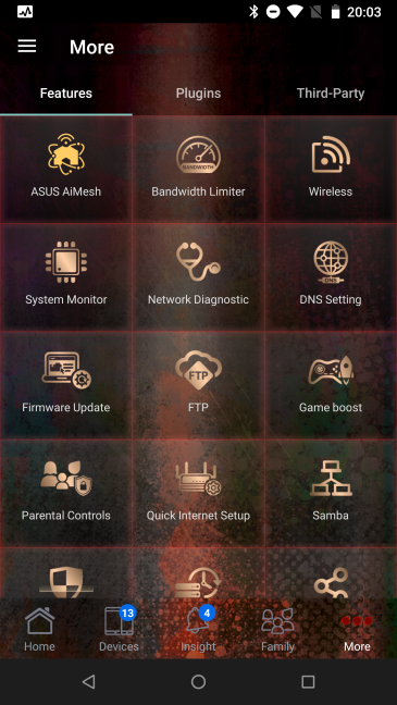 The ASUS router mobile app for Android