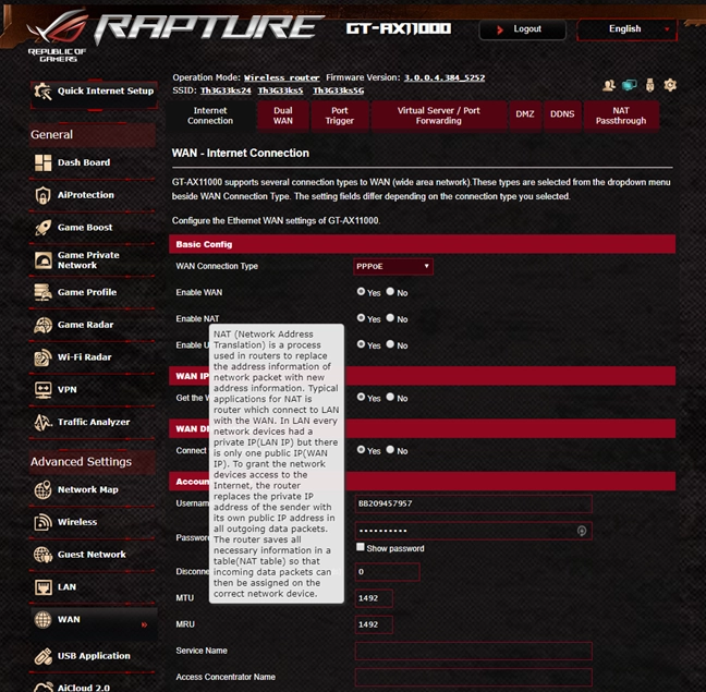 The Help documentation offered by ASUS ROG Rapture GT-AX11000