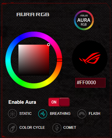 AURA RGB settings on ASUS ROG Rapture GT-AX11000