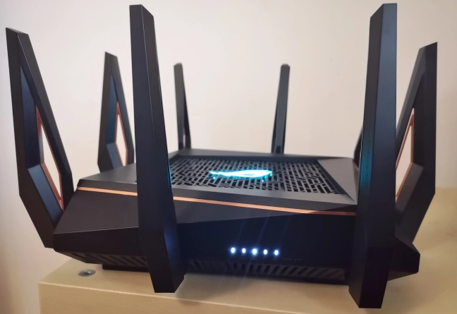 The LEDs on the ASUS ROG Rapture GT-AX11000