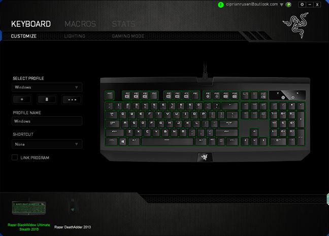 Razer BlackWidow Ultimate Stealth 2016