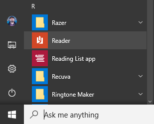 Windows, Reader, app