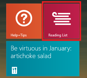 Windows 8.1, reading list, app, read later, web pages, content