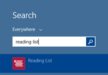 Windows 8.1, reading list, app, read later, web pages, content