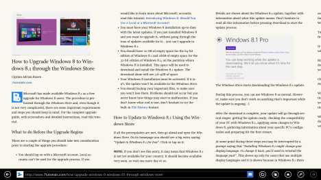 Internet Explorer 11, Windows 8.1, Reading View
