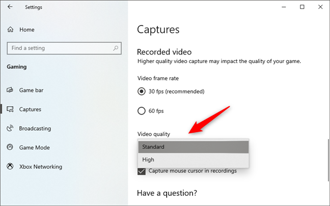 Video quality for gameplay recordings