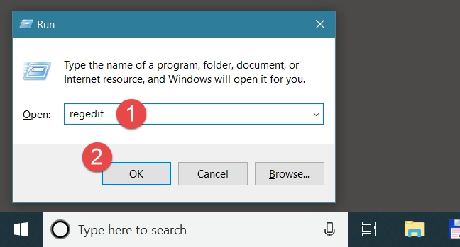 Windows, Registry Editor, Regedit