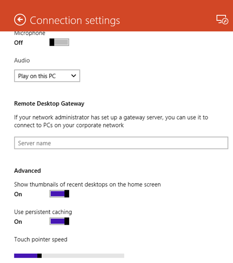 Windows 8.1, remote, desktop, app, connections