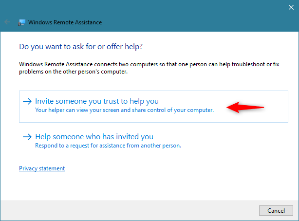 Windows Remote Assistance: Invite someone to help you