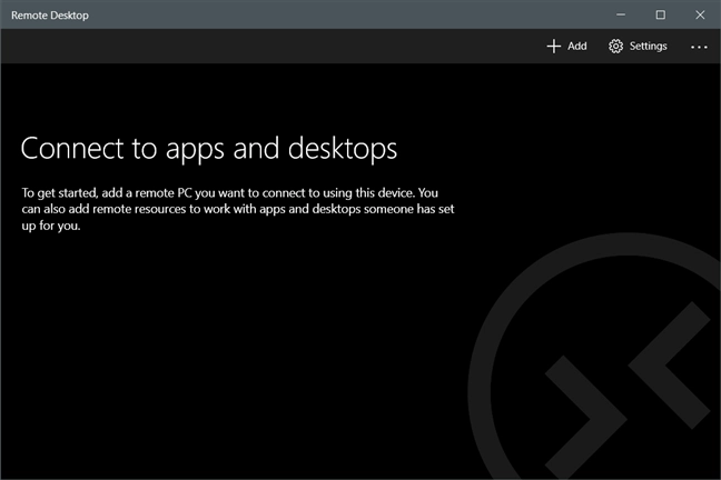 The Microsoft Remote Desktop window
