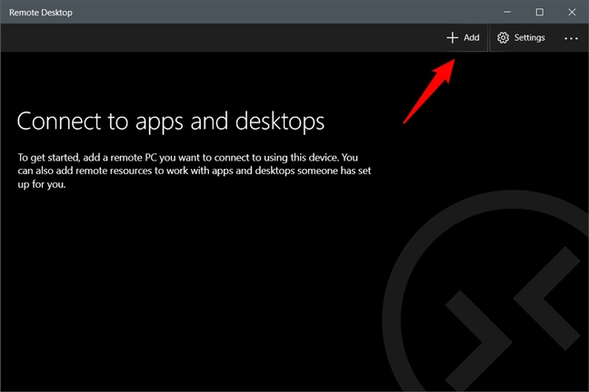 The Add button from the Microsoft Remote Desktop app