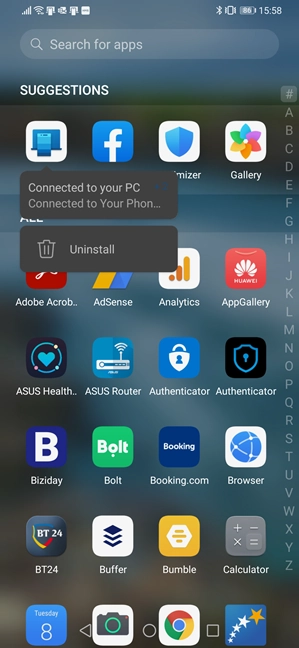 Uninstall Your Phone Companion from Android