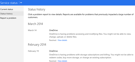 report, issues, problems, services, Microsoft, OneDrive, Outlook.com