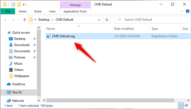 The CMD Default.reg file
