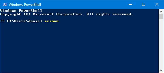 Start Resource Monitor in PowerShell