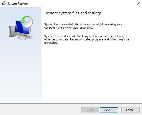 Windows, System Restore