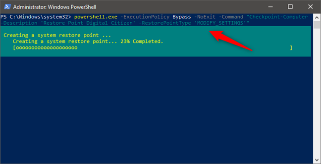 Create a restore point from PowerShell