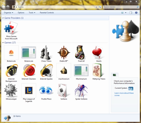 Games Folder in Windows 7