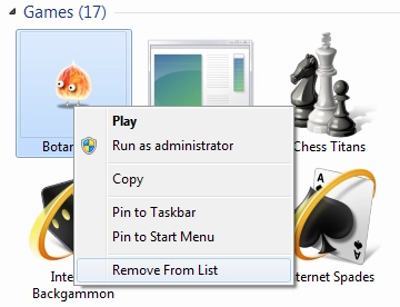 Games Folder in Windows 7