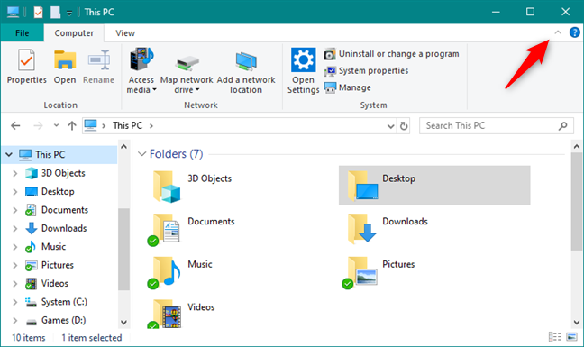 Hiding the ribbon in File Explorer