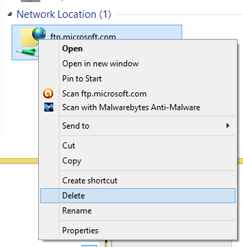 Remove Network Locations Mapped as Drives in Windows 8