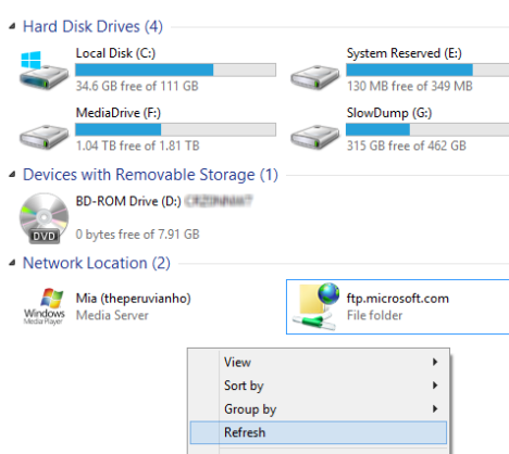 Remove Network Locations Mapped as Drives in Windows 8