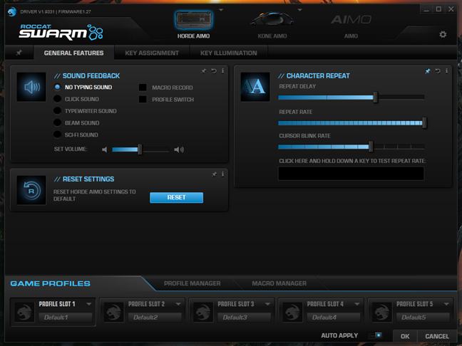 The ROCCAT Swarm app