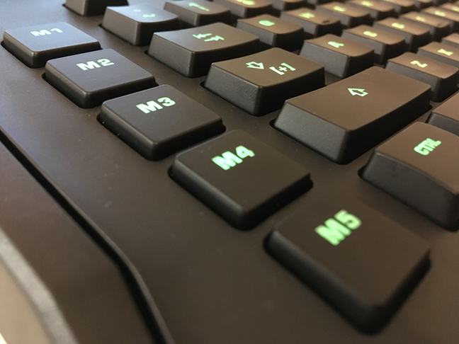 The macro keys on the ROCCAT Horde AIMO keyboard