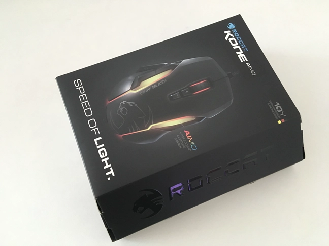 The packaging of the ROCCAT Kone AIMO mouse