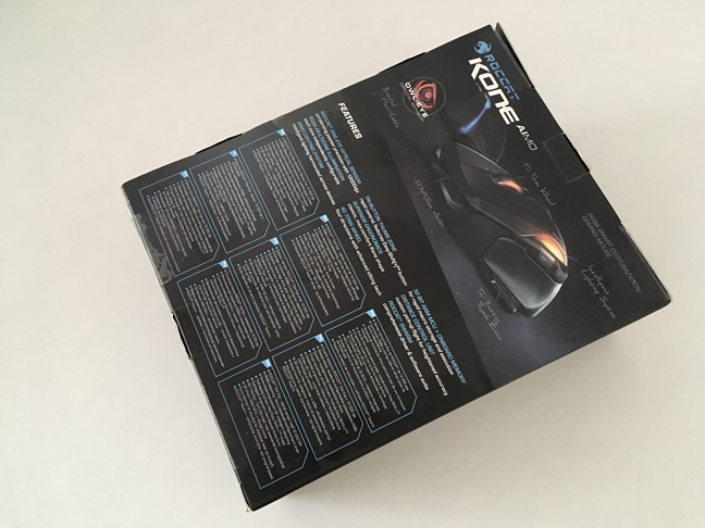 The bottom side of ROCCAT Kone AIMO box