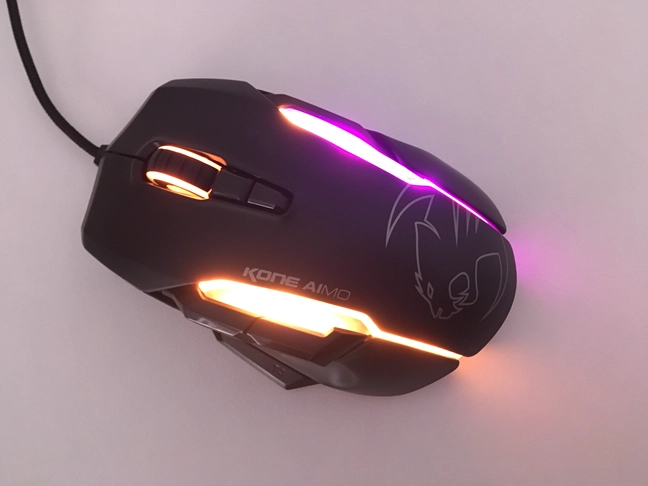The ROCCAT Kone AIMO seen from above