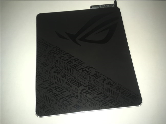 The bottom of the ASUS ROG Balteus Qi mouse pad