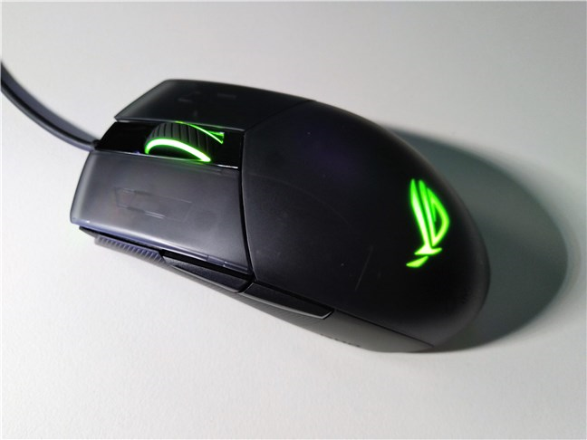 The ASUS ROG Strix Impact II gaming mouse is RGB lit