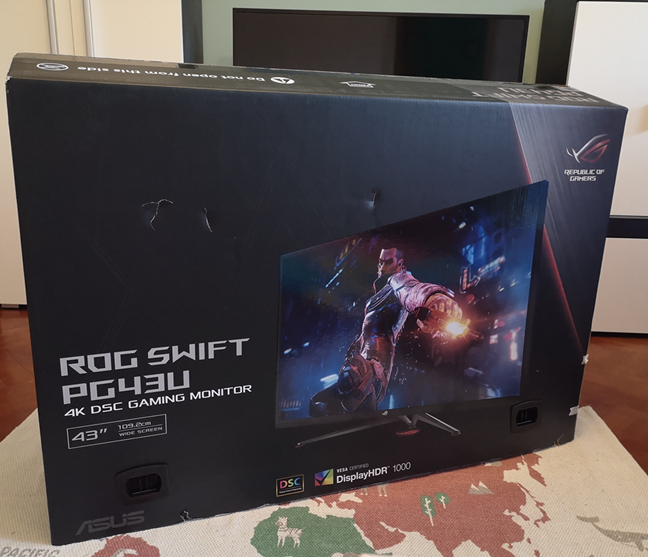 ASUS ROG Swift PG43UQ 43” 4K HDR DSC Gaming Monitor, (3840 x 2160), 144Hz,  G-SYNC Compatible, 1ms, Eye Care, DisplayHDR 1000, DisplayPort HDMI USB