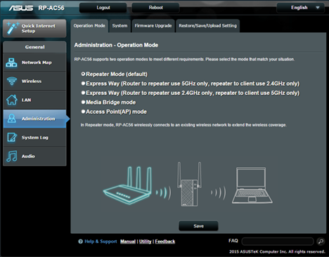 ASUS RP-AC56, AC1200, dual band, wireless, range, extender, repeater, access point, review, test, benchmark