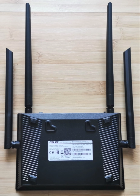 The bottom of the ASUS RT-AC1200 V2 router