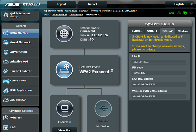 ASUS RT-AX92U uses the third band for the WiFi backhaul